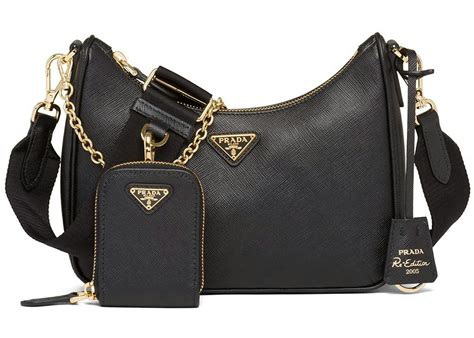 black prada hand bag|prada bag black price.